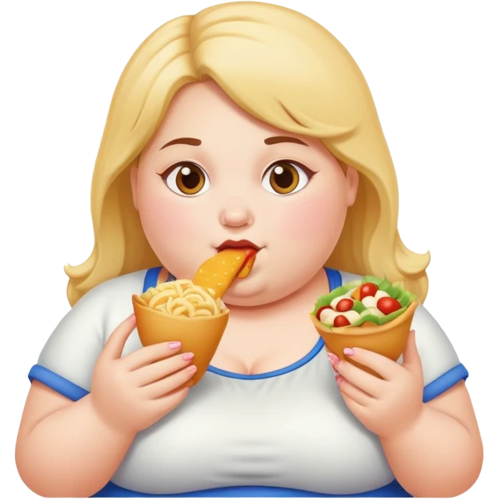 Fat girl eating food emoji