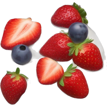 fruit yogurt bowl with strawberries and grapes emoji