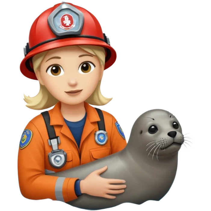 National Oceanic and Atmospheric Administration rescue workers rescue a seal emoji