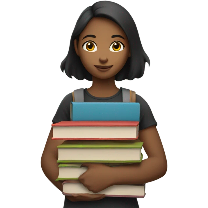 Girl holding books emoji