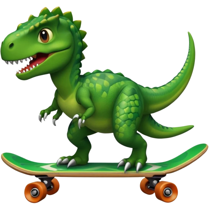 Dinosaur on a skateboard emoji