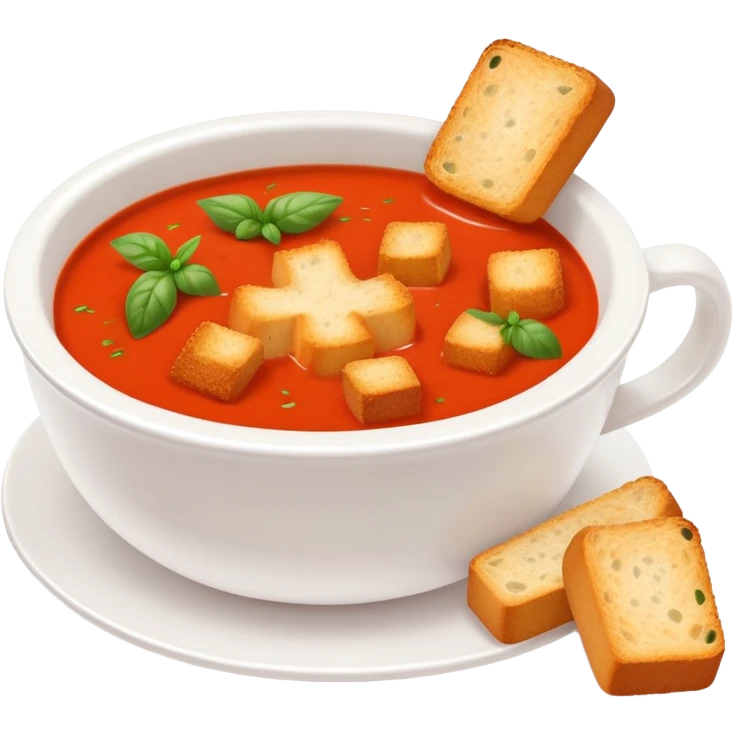 Tomato bisque with croutons  emoji