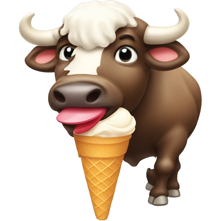 Buffalo eating ice cream emoji