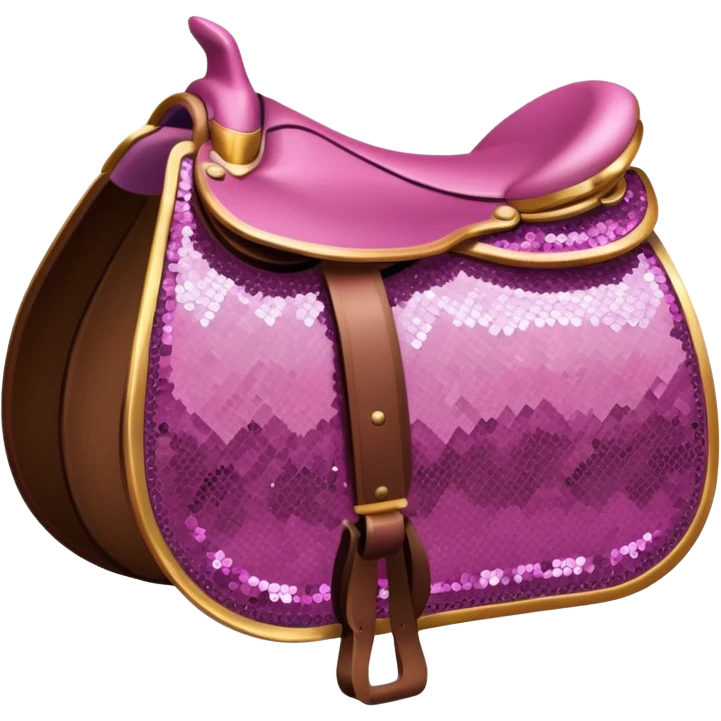 Pink sequin saddle emoji