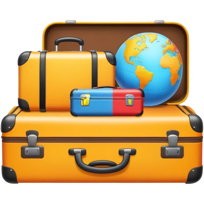world with luggage cute emoji