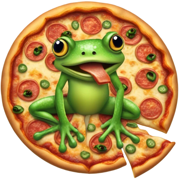 Frog eating pizza  emoji