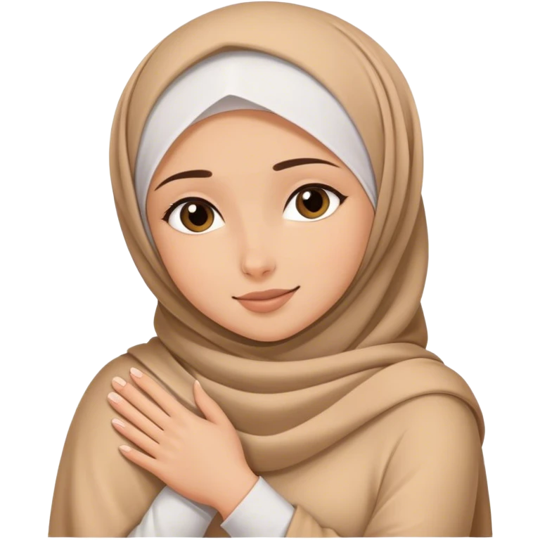 Girl hugging a hijabi emoji