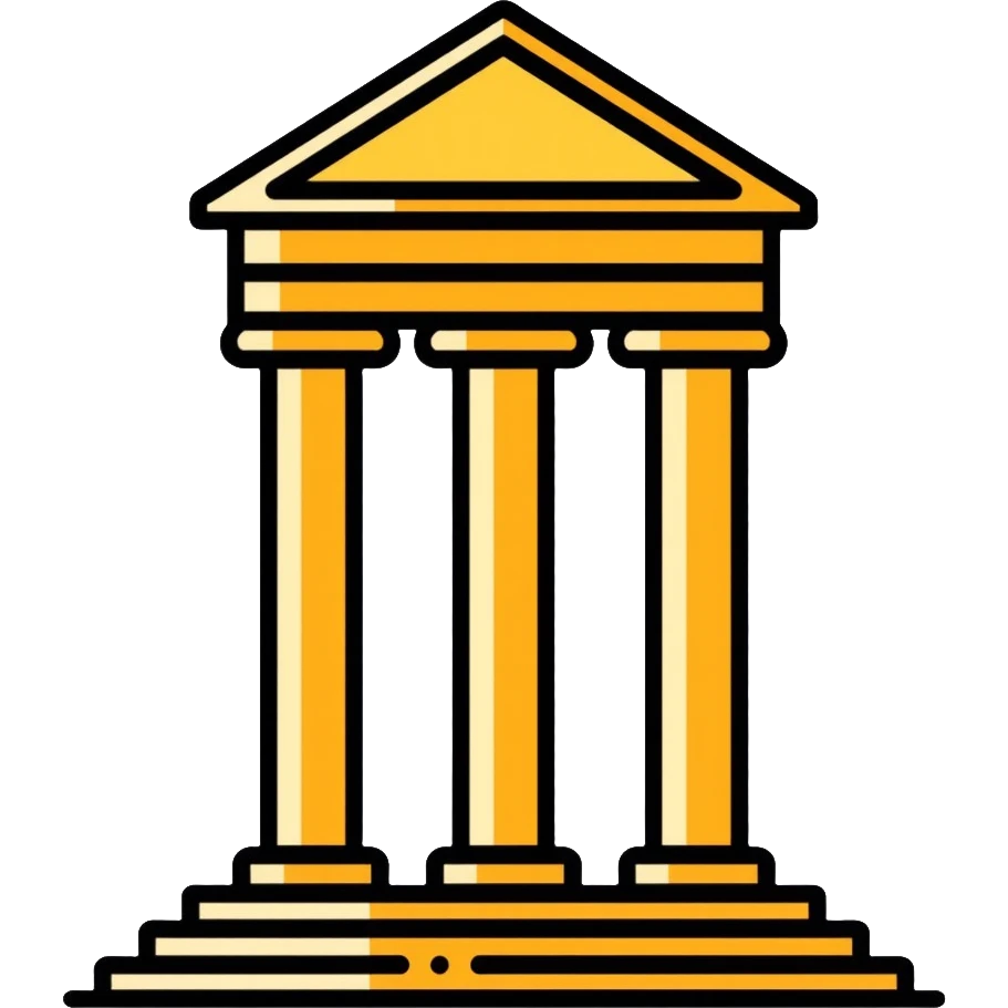 classical building with columns in yellow color emoji