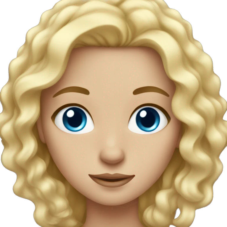 blonde girl with blue eyes wavy hair emoji