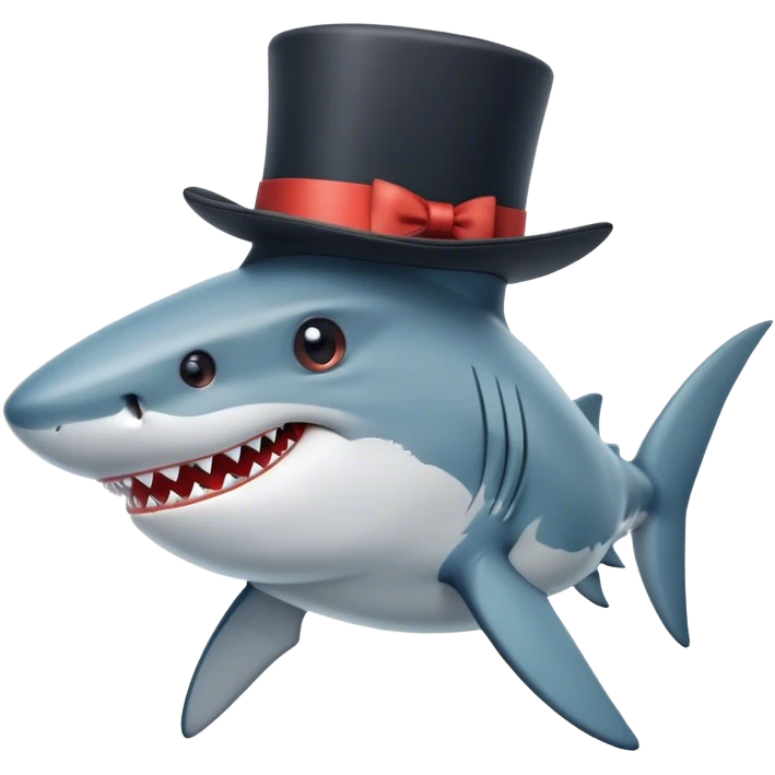 shark with tophat emoji