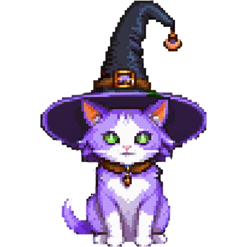 purple witch cat emoji