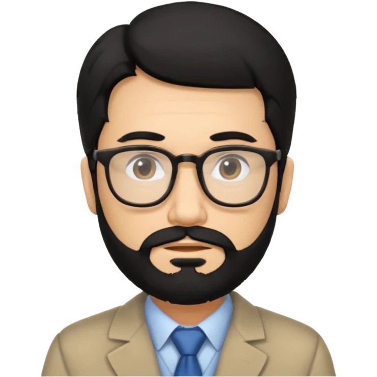 Professor in the la casa de papel TV show, with black hair and beard emoji