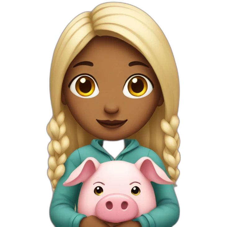 girl with a pig emoji