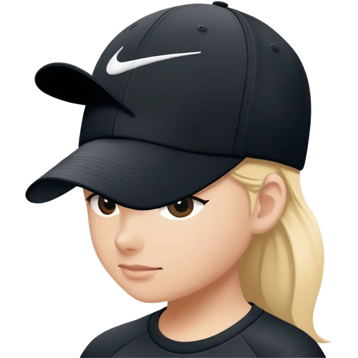 Black Nike baseball cap with Nike swoosh logo on the front. Just the cap alone without a person. emoji