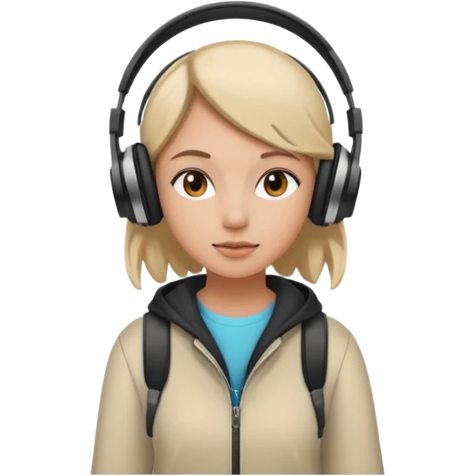 girl walking with music emoji