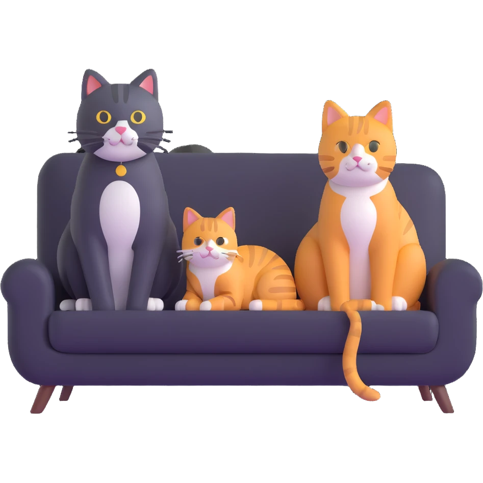 cat sitting next to person on sofa emoji