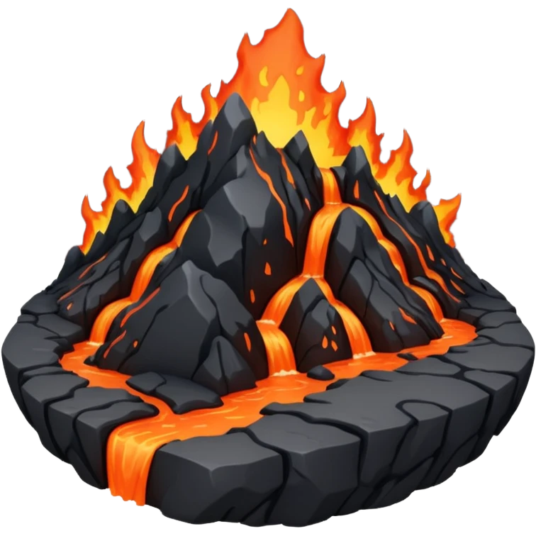 planet, surface covered in lava and rocks  emoji
