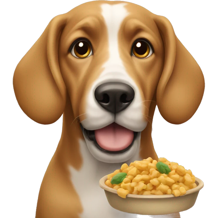 Dog with food emoji