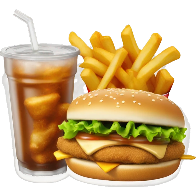 Mcchicken meal with French fries and soda  emoji