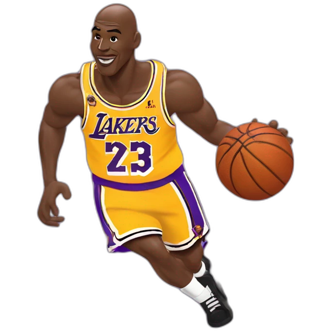 Michael Jordan with Lakers jersey emoji