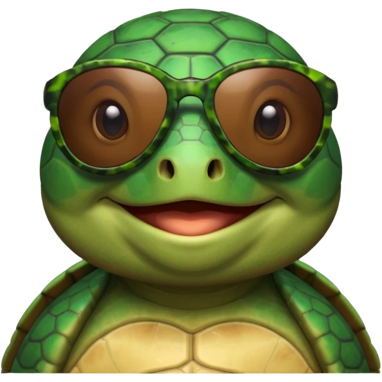 A turtle wearing sunglasses emoji