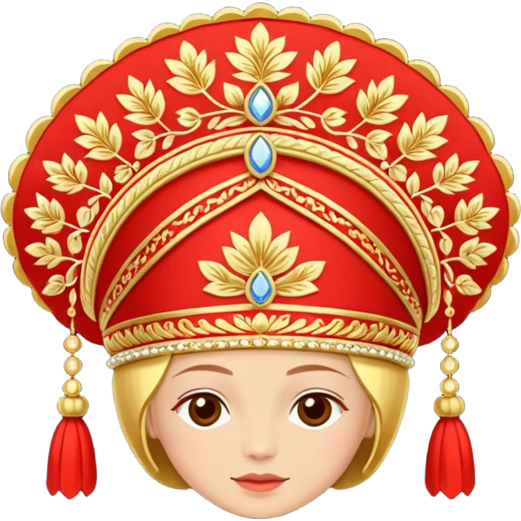 Russian kokoshnik with red and gold details emoji