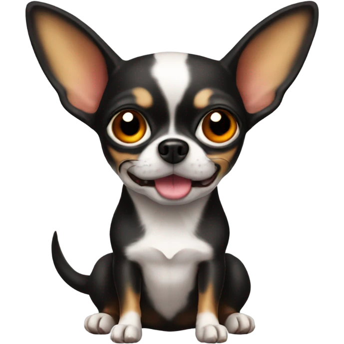Chihuahua with devil horns emoji