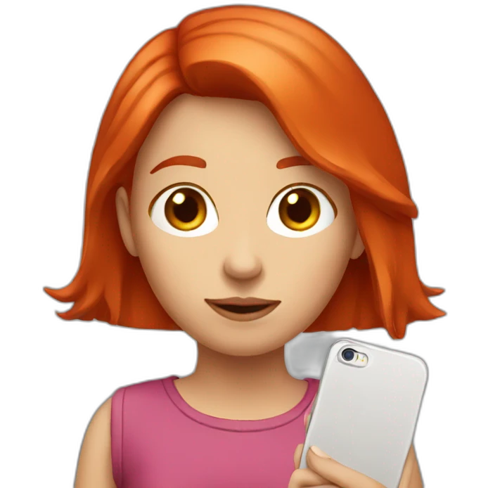 red-head-girl-with-smartphone emoji