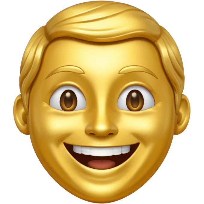 a golden vinyl, who is personified and is happy emoji