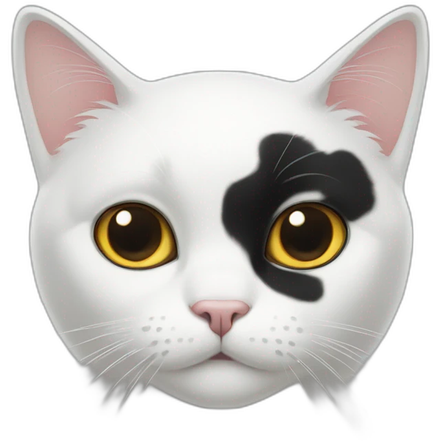 A White cat With black spot on the Ears  emoji