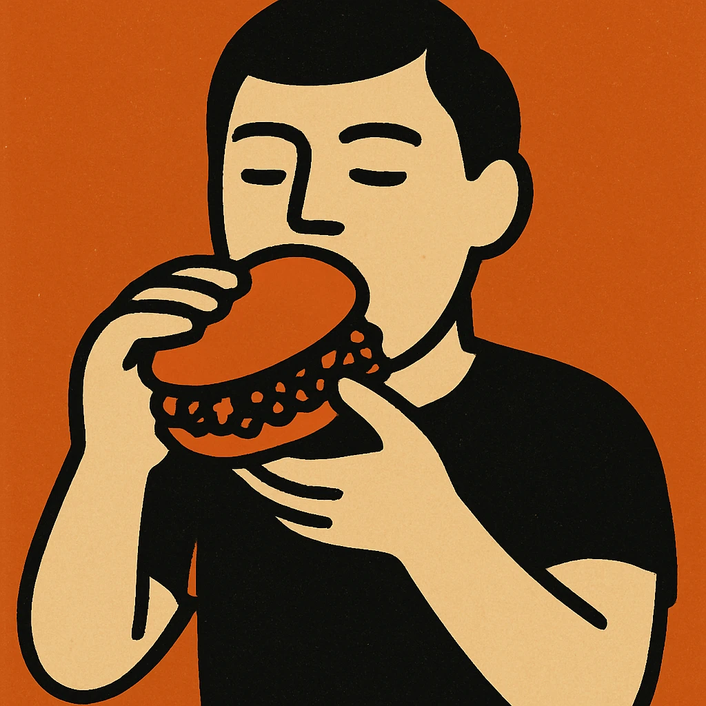 person eating sloppy joe emoji