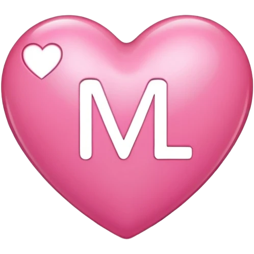 a pink heart where "M+L" is written emoji