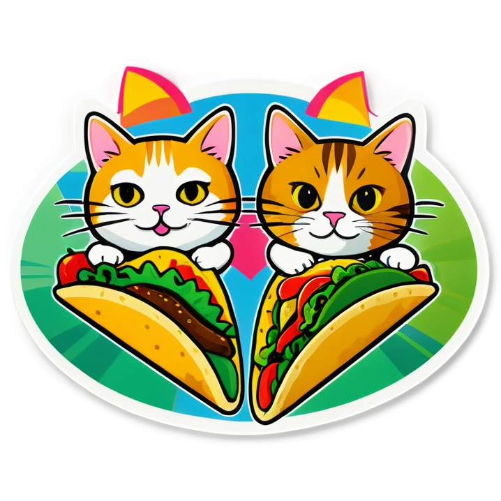 Cannabis leaf and cats eating tacos  emoji