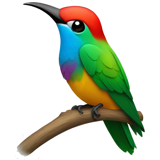 colibrí colorido triste emoji