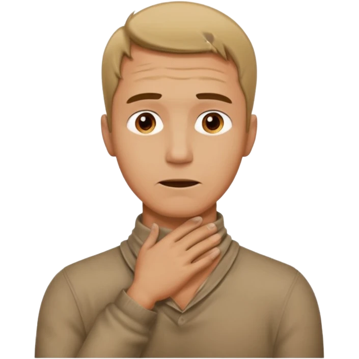 Man with hands around neck emoji