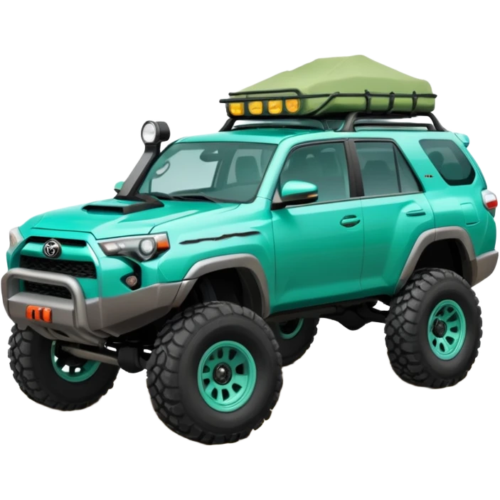 Toyota 4 runner jacked up sea foam color emoji