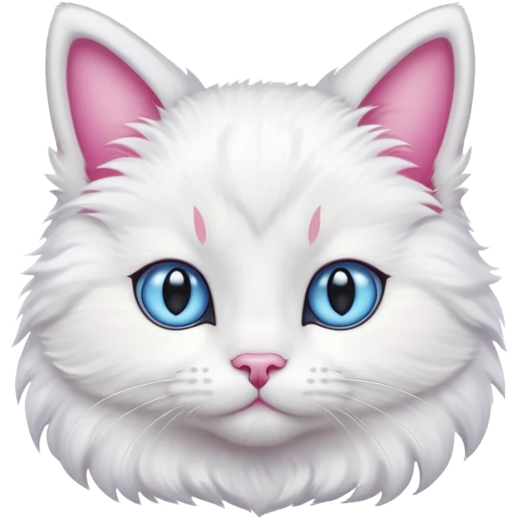 cute cat white shot hair more cute emoji