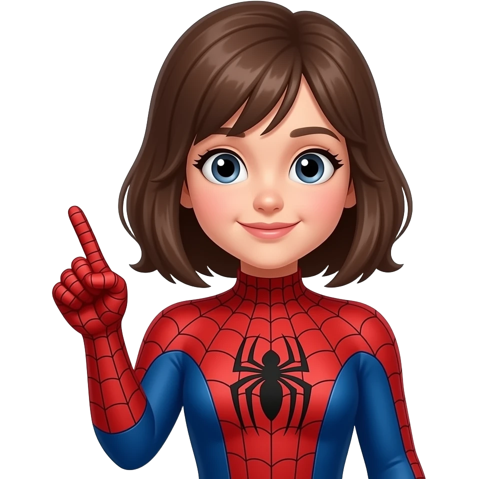 blushing girl spiderman saying yes to proposal emoji