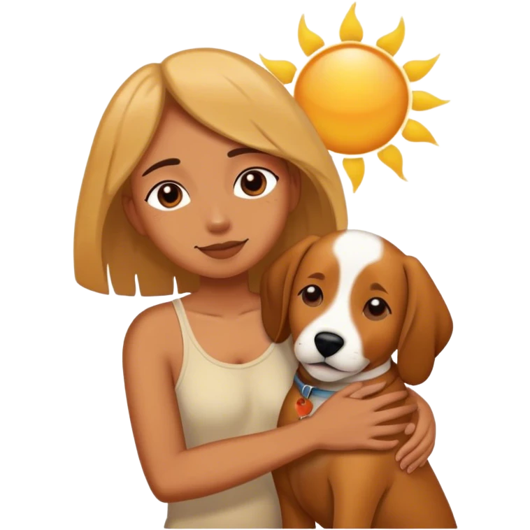 Obejmuti s pejskem a sluncem emoji