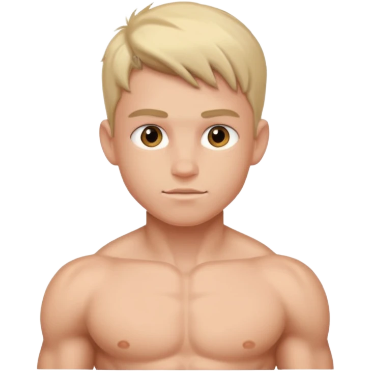 A naked boy showing the whole bidy emoji