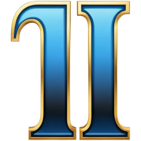Bold Black-Blue-White-Gold Font Letter “i” emoji