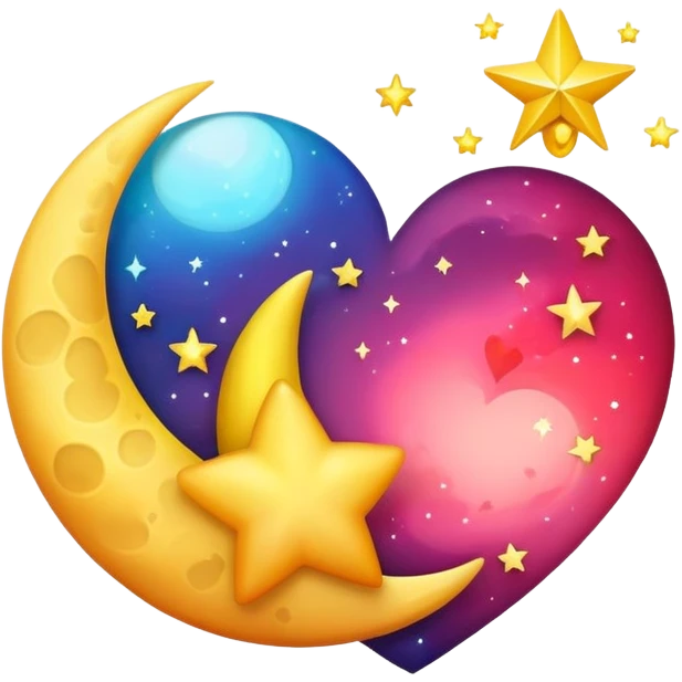 Make a emoji that is connected to moon stars heart  emoji