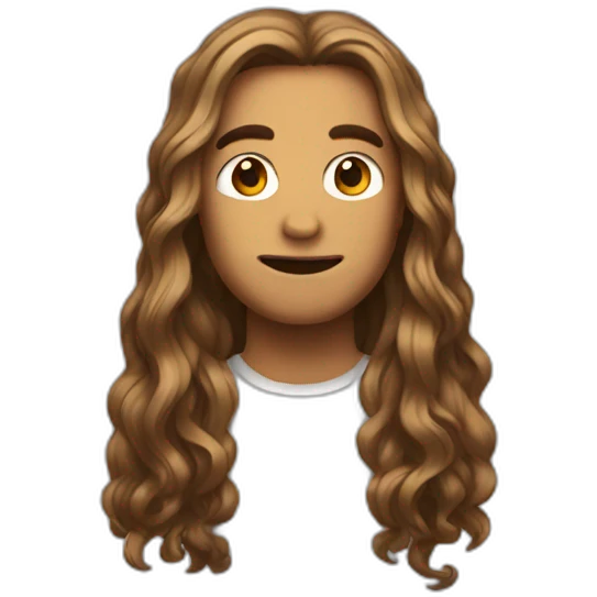 Long hair small mouth emoji