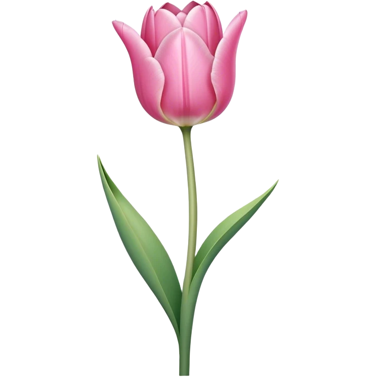 single pink Tulip, straight stem emoji