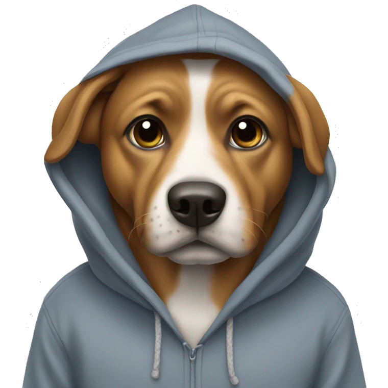 Dog wearing a hoodie  emoji
