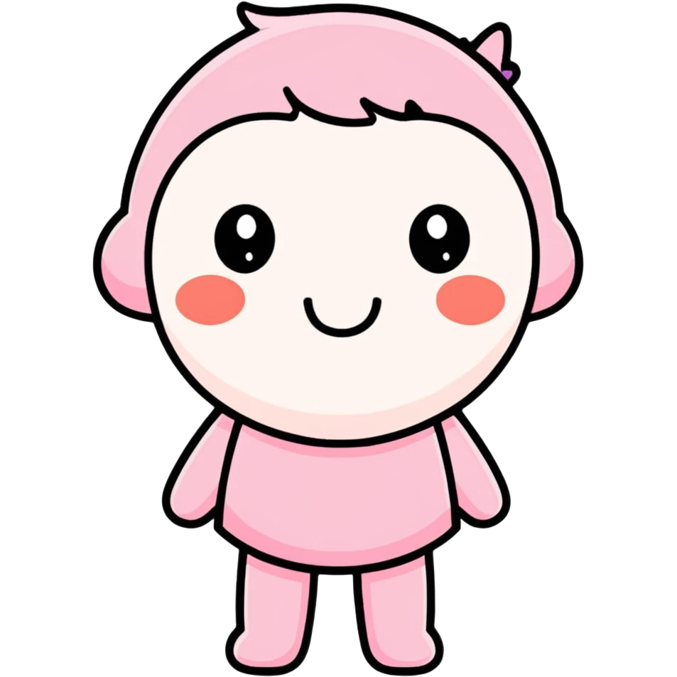 Pink cute stickers emoji