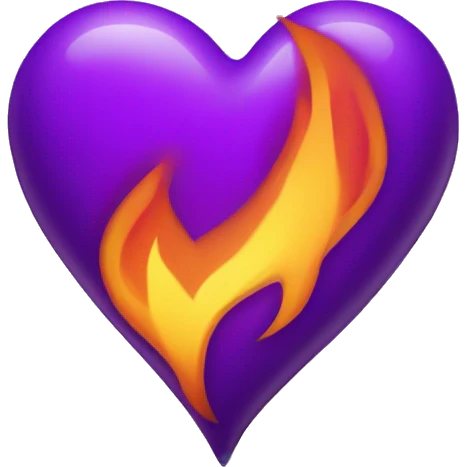 Purple heart with flame  emoji