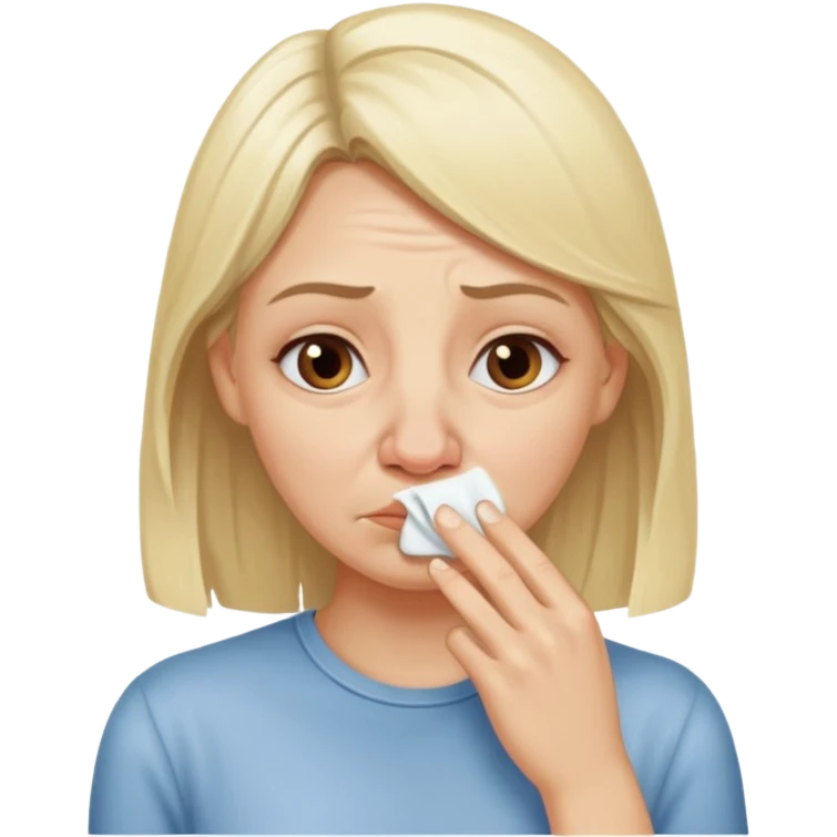 white blonde girl smells a bad odour  emoji