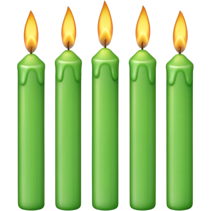 4 GREEN CANDLES emoji