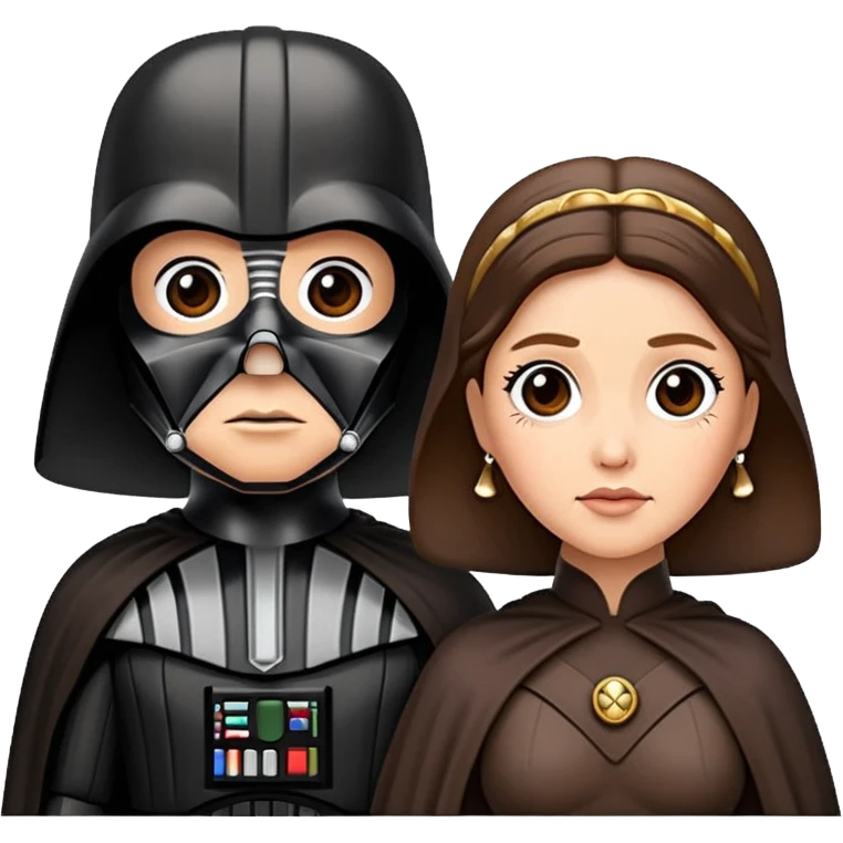 Darth Vader and Princess Leia light savers crossing emoji